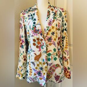 Etro Rare Multi Color Paisley Print Blazer Size 40